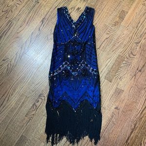 Halloween Flappers Blue and black dress